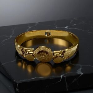 Gold Bracelet with Medallion Accents